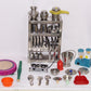 Tirtha Enterprises Mini Stainless Steel Utensils and Plastic Non Toxic Indian Kitchen Set (Classic 6)