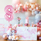 Pink Number 8 Balloon 40 Inch, Big Large Foil Helium Number Balloons, Jumbo Giant Mylar Number 8 Balloons For 8 Year Old Birthda