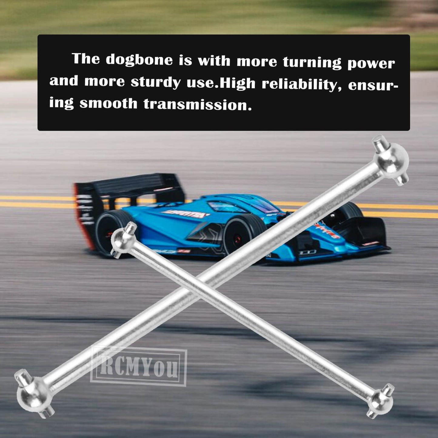 RCMYou Center Drive Shaft Dogbone Upgrades Part for ARRMA 1/7 Felony 6S BLX/Infraction 6S BLX/Limitless,Dogbone 168MM 102MM Hop