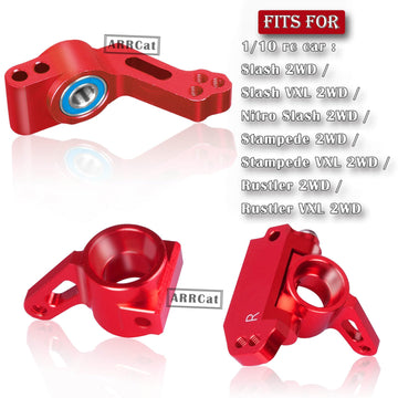 Aluminum Front Caster Block,Steering Blocks and Rear Stub Axle Carriers kit Upgrades Parts for 1/10 Slash 2WD/Stampede 2WD/Rustl