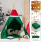 Wirhao Christmas Tent For Kids With Padded Mat Cotton Canvas Teepee Tent Indoor For Toddlers Kids Play Tent For Girls Boys With