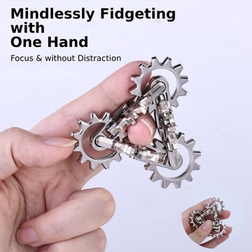 Infinity Gear Fidget Toy, Cool Sensory Solid Metal Never Ending Figette Toys, Adults Fidget Toys, Keep Fingers/Hands Busy, Relie
