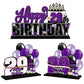 Lingteer Happy 29Th Birthday Purple Acrylic Table Topper Centerpieces Set - Cheers To 29 Years Old Birthday 29Th Bday Party Gift Decorations.