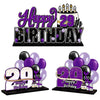 Lingteer Happy 29Th Birthday Purple Acrylic Table Topper Centerpieces Set - Cheers To 29 Years Old Birthday 29Th Bday Party Gift Decorations.