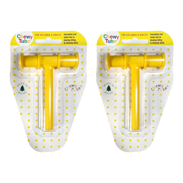 Chewy Tubes Sensory Teether - Yellow - 2 Count - Durable PVC for Oral Motor Skills