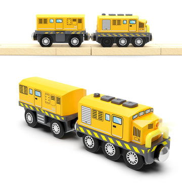 Battery Trains For Wooden Tracks, Motorized Locomotive Train For Kids Electric Train Accessories, Toy Train Set With Magnetic Trains Compatible With Thomas, Brio, Chuggington, Melissa & Doug