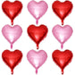 Lovoir 10 Pcs Red Pearl Pink Heart Shape Foil Mylar Balloons 18 Inch Love Balloons For Valentine'S Day Birthday Party Decoration