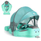 2025 New Mambobaby Float Non-Inflatable Baby Pool Float with Canopy Solid Infant Pool Float with Canopy UPF 50+ Swim Ring Swimmi