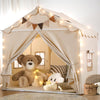 Eagelestone Kids Play Tent, 2 In 1 Toddler Tent With Padded Mat And Light, Large Playhouse For Kids Indoor & Outdoor, 2 Doors An