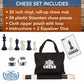 Best Value Tournament Chess Set - Plastic Chess Pieces And Black Roll-Up Vinyl Chess Board - Bulk Set Of 12