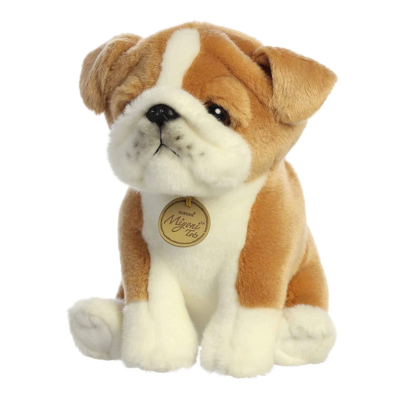 Aurora Adorable Miyoni Tots Bulldog Pup Stuffed Animal - Lifelike Detail - Cherished Companionship - White 8.5 Inches