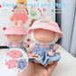 Satakara Doll Clothes Set for 17cm Dolls (6.7 inch) - Blue Overalls with Pink Top and Cap  Kawaii Party Clothing Accessories(STK02)