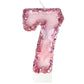 JonesLi 7th Birthday Candles?Glitter Butterfly Cake Toppers Pink Sequins Wedding Numeral Cupcake Decorations?Suitable for Girl a