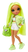 Rainbow High Jr High Series 2 Karma Nichols- 9 NEON Green Posable Fashion Doll with Designer Accessories and Open/Close Backpack