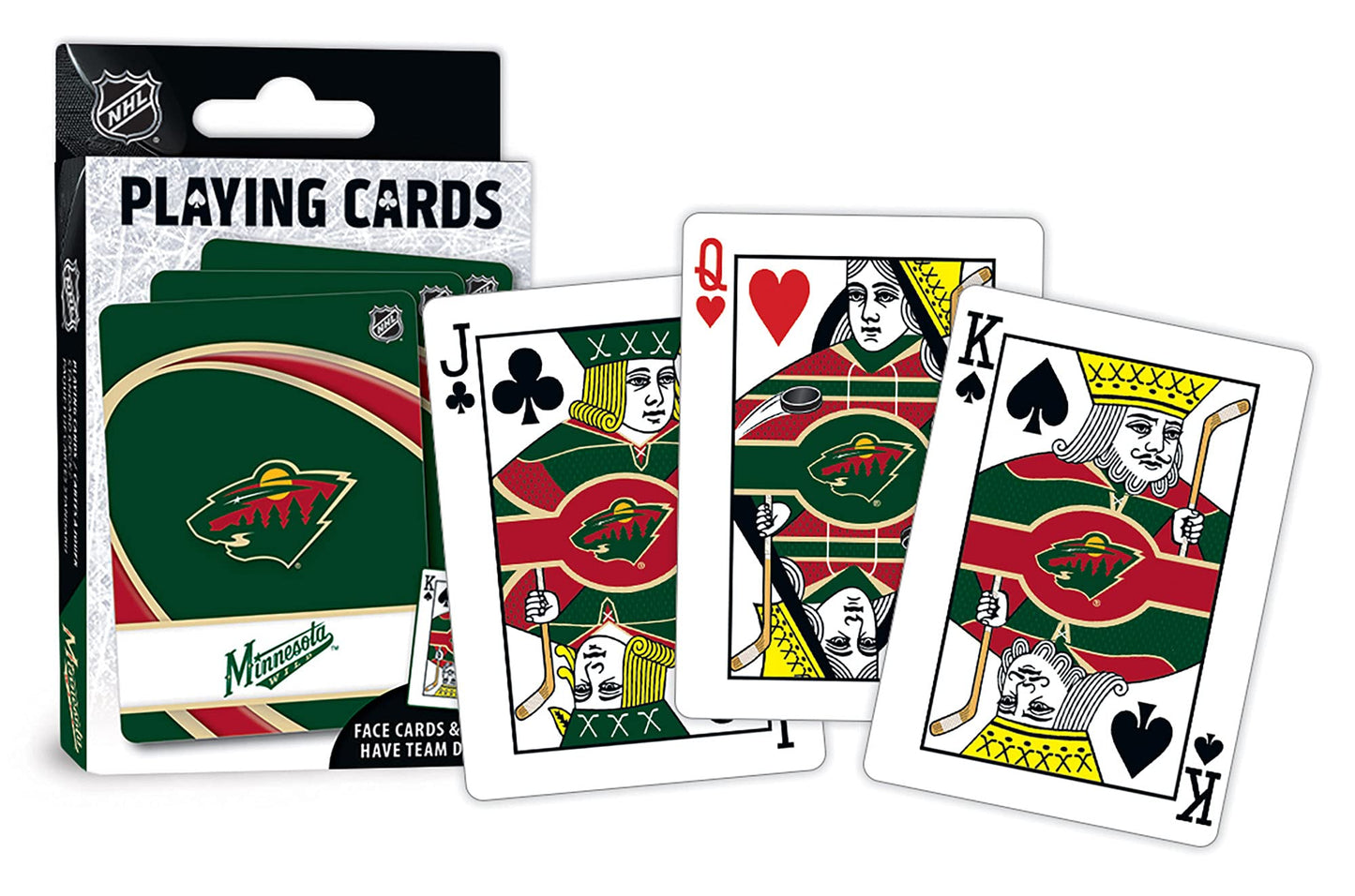 Masterpieces Family Games - Nhl Minnesota Wild Playing Cards - Officially Licensed Playing Card Deck For Adults, Kids, And Famil
