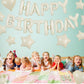 TONIFUL 31PCS Cream White Happy Birthday Decorations 16 Inch Happy Birthday Balloon Banner with Star Heart Balloons Mylar Foil B