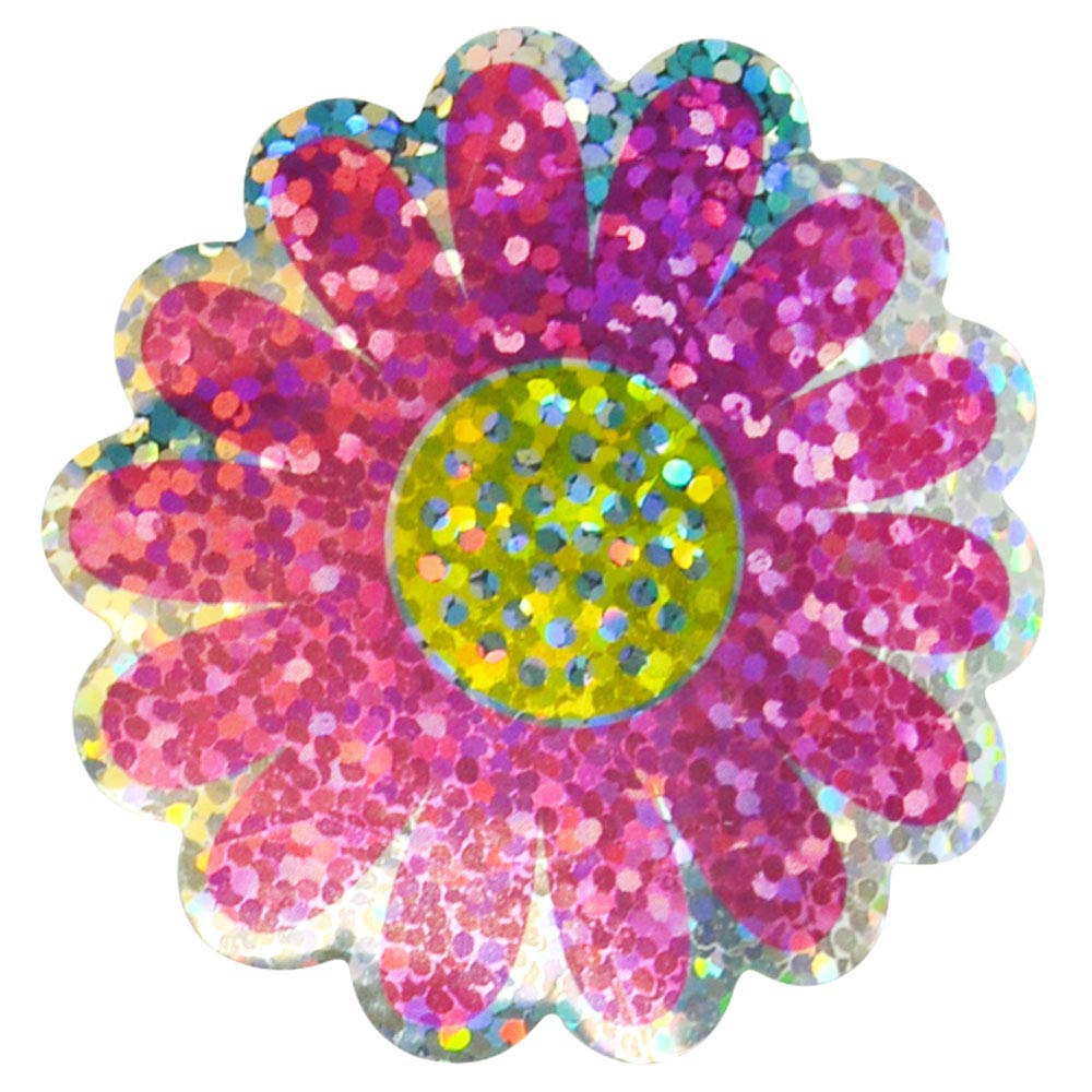 Assorted Flower Sparkle Sticker Sheet Pack - 102 Stickers