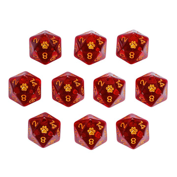 HDdais 10 Pack Red D20 Dice, Set of 10, 20 Sided Dice D20 Polyhedral Dice for DND RPG MTG Tabletop Game