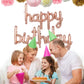 Beishida Rose Gold Happy Birthday Balloons Banner 16 Inch Mylar Foil Birthday Letters Balloons Sign Reusable For Birthday Decora