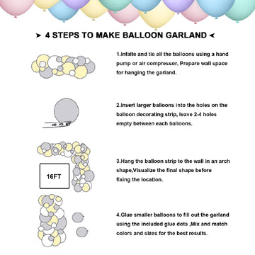 Pastel Balloon Garland Arch Kit, 120Pcs Macaron Color Rainbow Party Balloons For Baby Shower Birthday Party Decorations