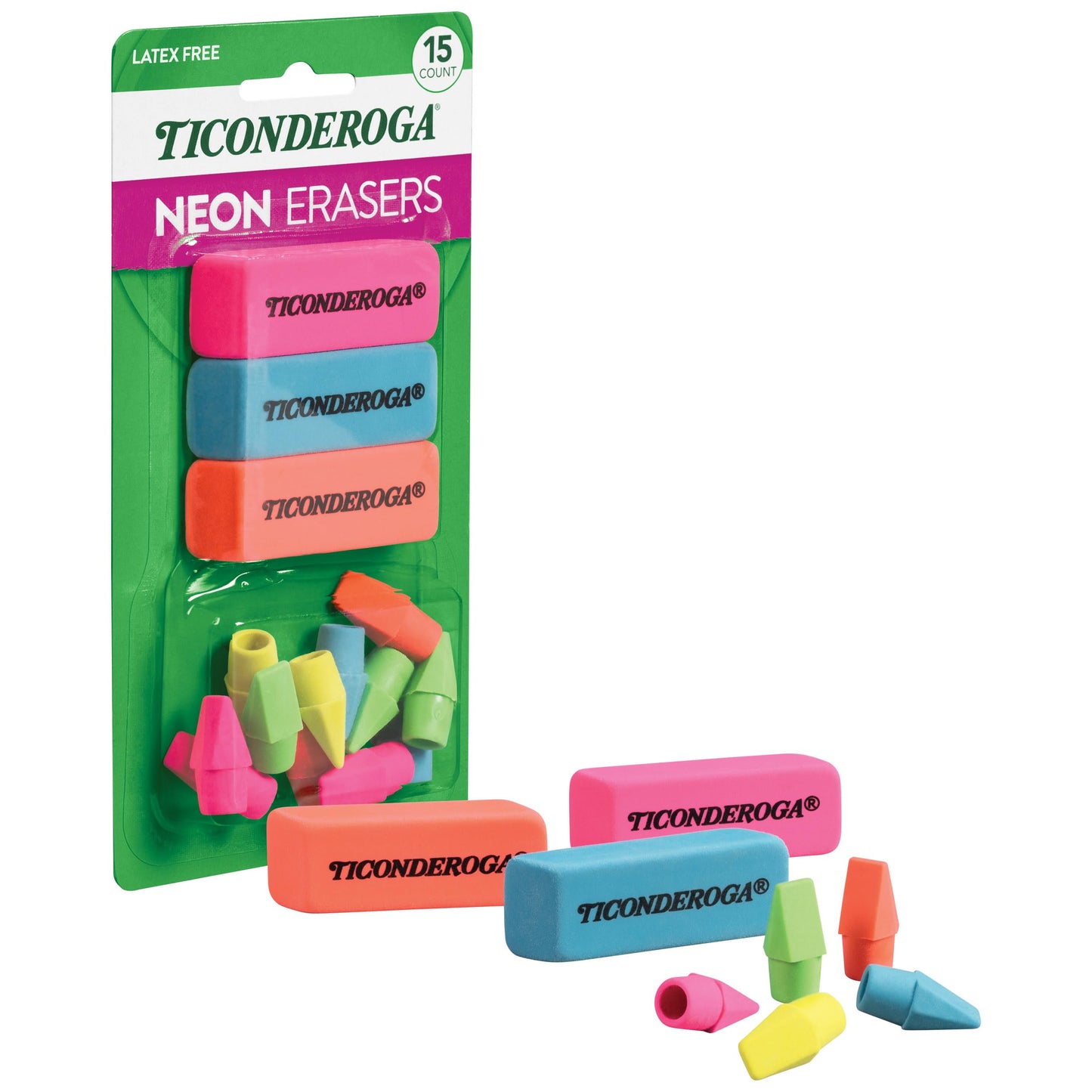 Dixon Ticonderoga Office & School Eraser Combination Set, 15 Eraser Multi-Pack, Multicolored (38931)