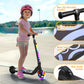 LIEAGLE Electric Scooter For Kids Age 6-12, 60W Motor, 5Miles Range, 6.2mph, 5.3'' Rubber Tires w/RGB Wheel Lights & 7-Color Hea