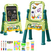Amagoing Easel For Kids, Adjustable Standing Art Easel For Toddler, Double Magnetic Drawing Board With Painting Accessories, Bir