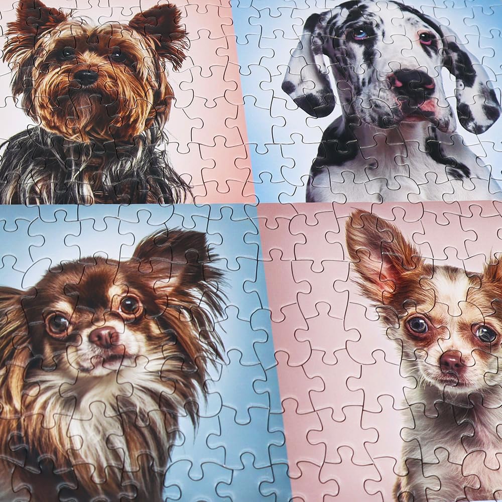 BEDUKE Jigsaw Puzzles for Adults 1000 Piece - Every Piece is Unique - Precise Interlocking Thick Sturdy Cardboard Dogs Animals F
