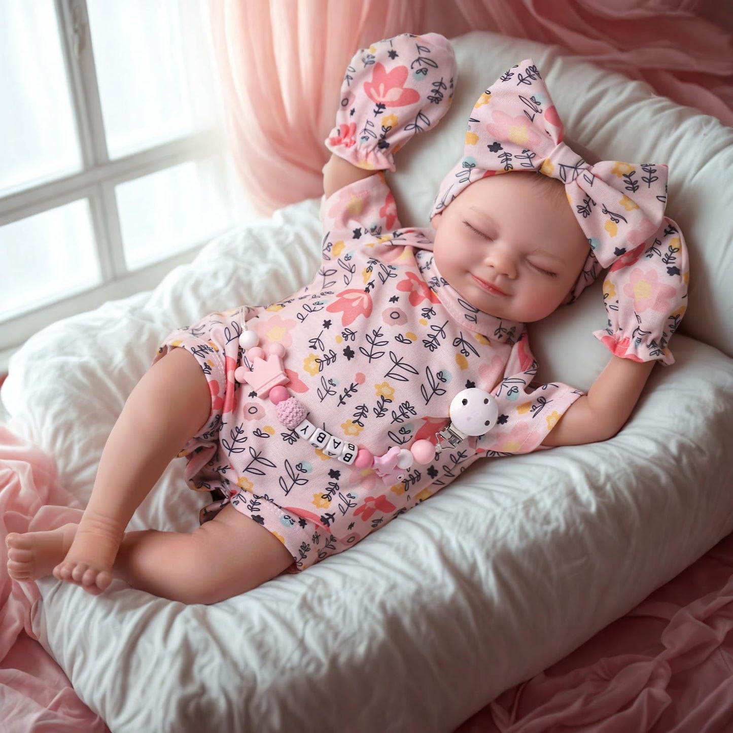 Babeside Lifelike Reborn Baby Dolls - Skylar, 17-Inch Real Baby Feeling Realistic-Newborn Sweet Smile Sleeping Dolls Real Life Baby Doll Girl With Gift Box For Cuddling, Role Playing And Collection