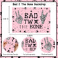 Wonmelody Skeleton Theme Birthday Backdrop Banner, 5x3ft Polyester, Pink & Black, 2nd Birthday Decorations, Model CA-F-PA-11519