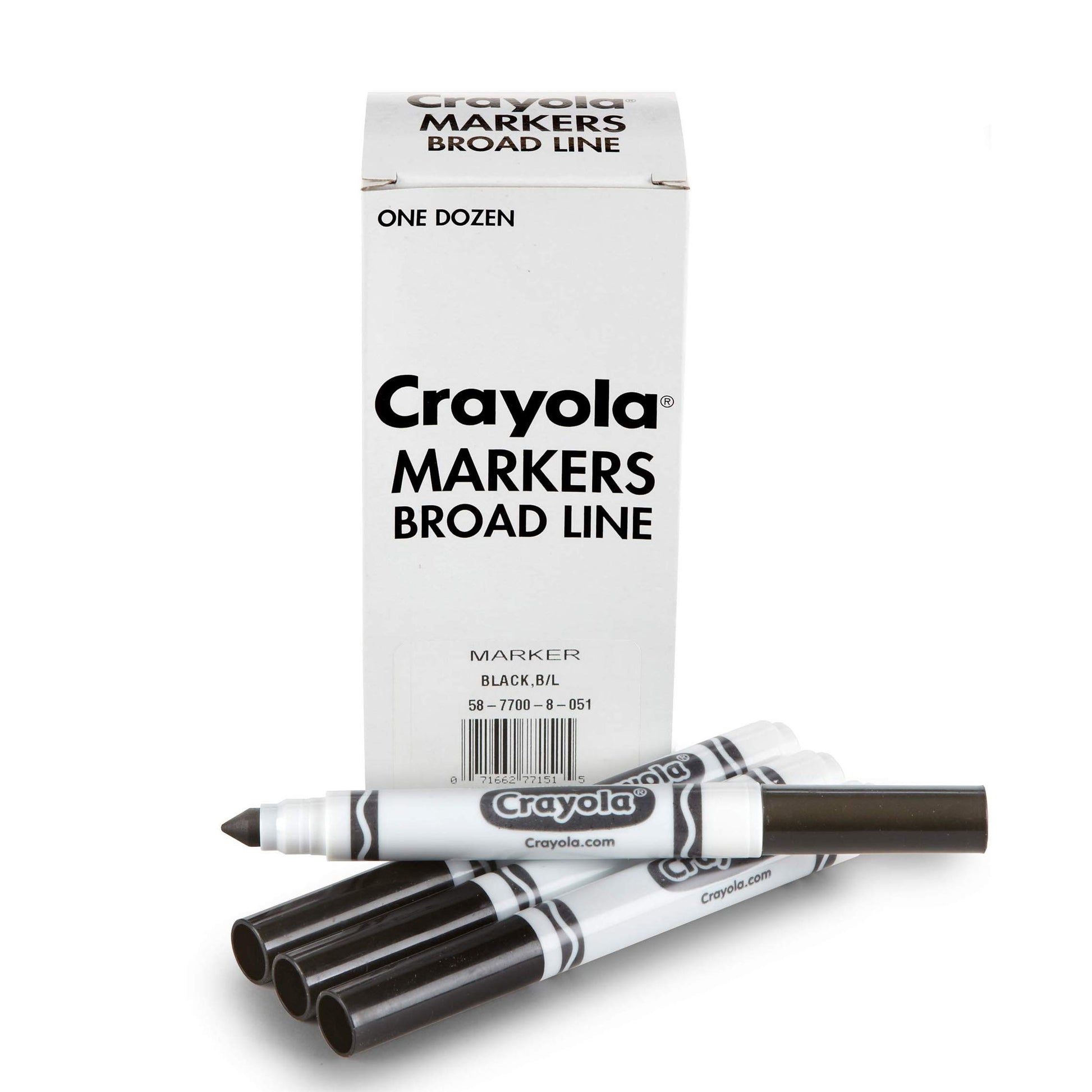 Crayola Broad Line Markers - Black (12ct), Markers for Kids, Bulk School Supplies for Teachers, Nontoxic, Marker Refill with Reu