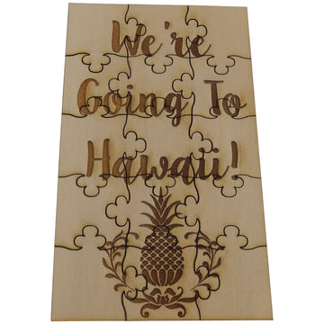 We'Re Going To Hawaii 15 Piece Basswood Jigsaw Puzzle, Surprise Vacation Reveal