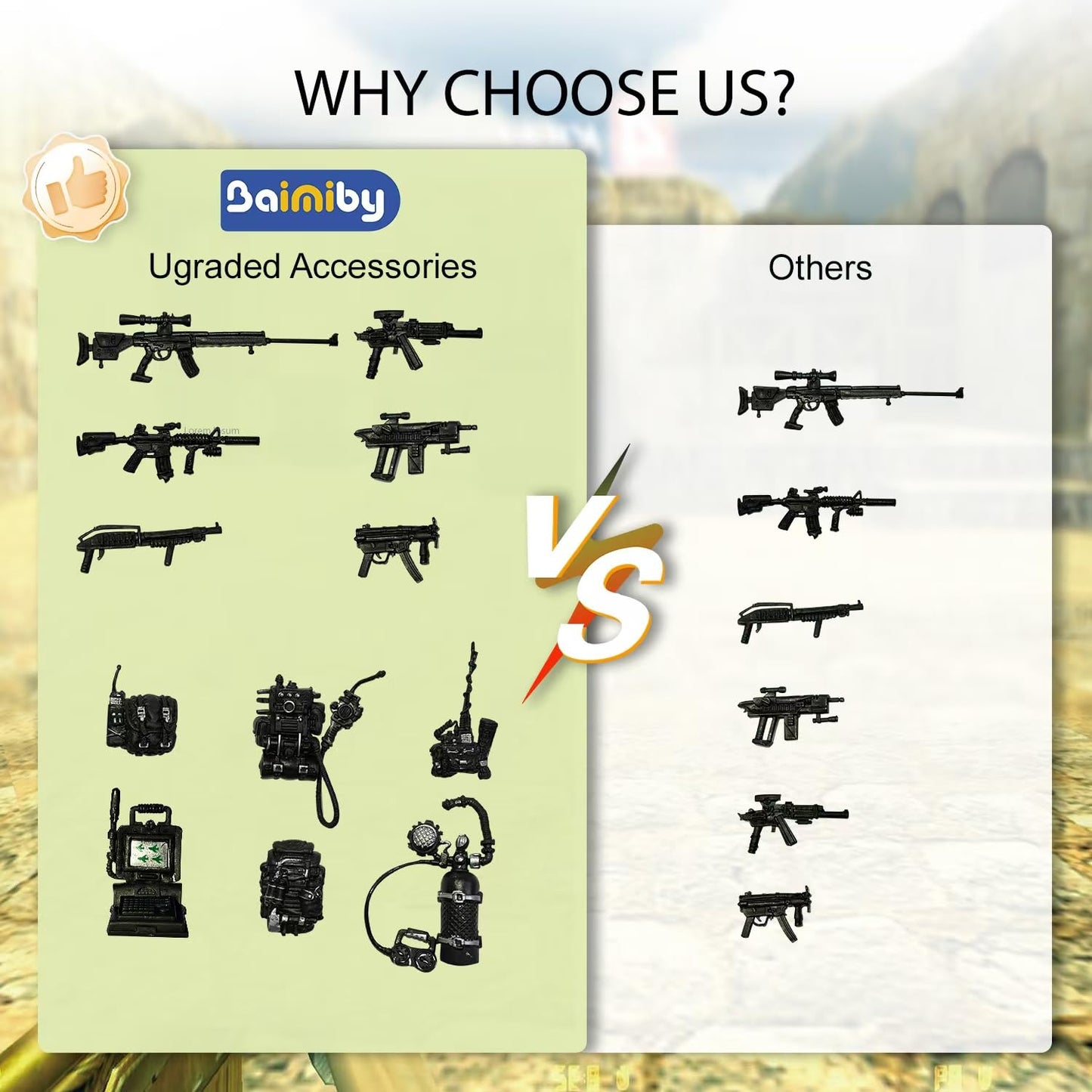 Baimiby Army Men Action Figure  Soldiers Toys for Boy Age 4-7 Set  Military Playset with Military  Accessories US Army Men Toy Set and SWAT Team Toy Soldiers for Toddler Boy