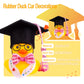 CoFuBcad Graduation Ducks Car Dashboard Decorations 2 Pack Rubber Duck Car Ornaments Accessories with Mini Graduation Hats Sashe