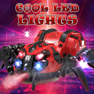 Remote Control Spider Toy, Robot Spider With 2.4 Ghz Remote Controller, Rc Spider Stunt Robot With Spray/Lights/Music, Realistic