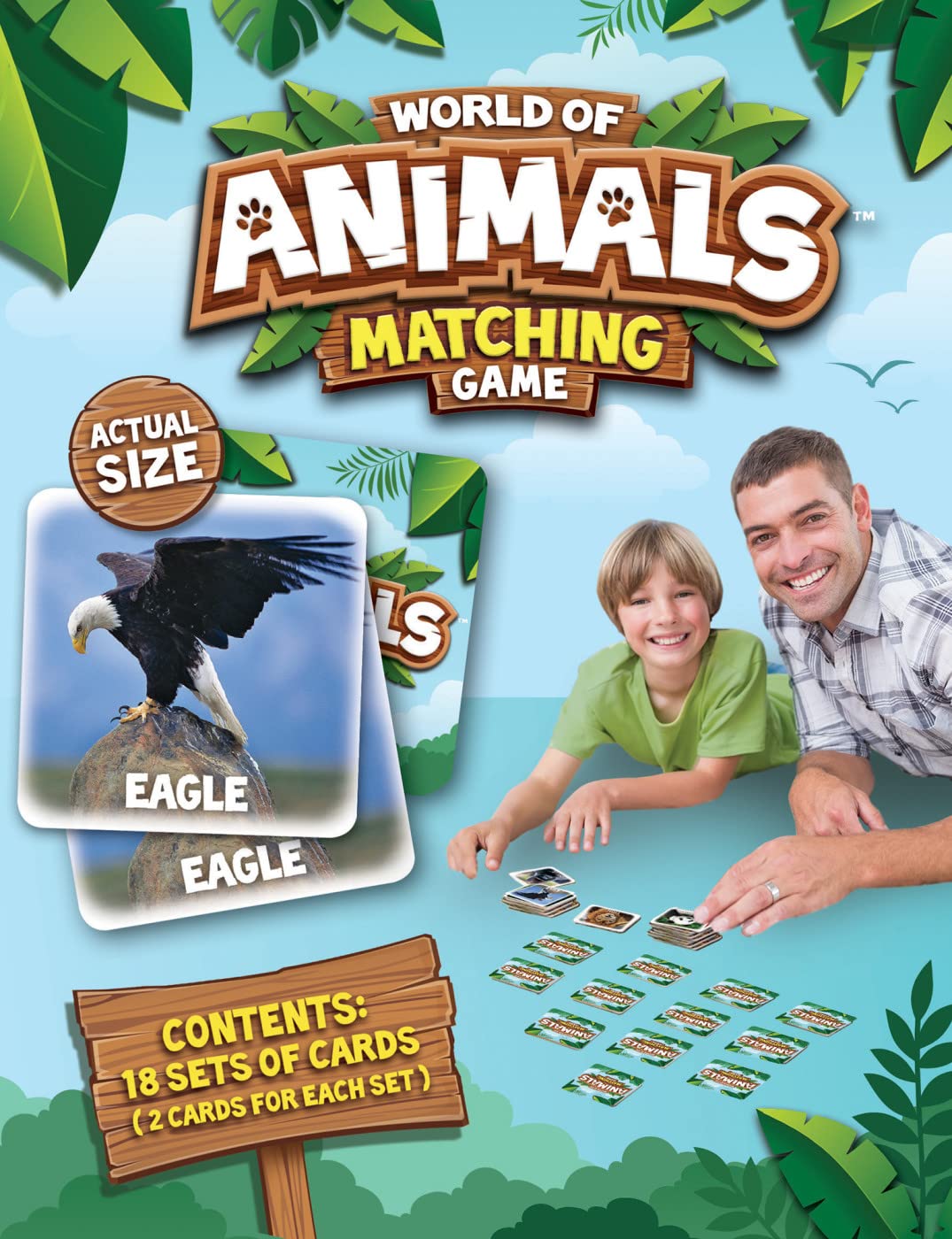 MasterPieces World of Animals Matching Game for Kids - Assorted - Model 42080 - Fun Family Game for Learning