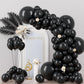Voircoloria 130Pcs Black Balloons Different Sizes 18'' 12'' 10'' 5'' Party Latex Balloons For Birthday Graduation Baby Shower An