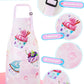 Wernnsai Toddler Girls Aprons - Cupcake Kids Aprons For Girls Toddler Paint Art Smock Waterproof Cooking Baking Painting Gardening Artist Chef Apron For Kids Age 6-10 Years
