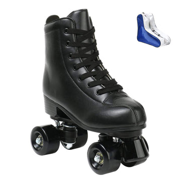 Roller Skate Shoes For Women Men Pu Leather High-Top Double-Row Roller Skates For Beginner, Professional Indoor Outdoor Roller S