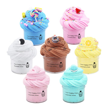 Zoneway 7 Pack Cake Butter Slime Kits, Soft And Non-Sticky Slime Kit Party Favors For Girls And Boys