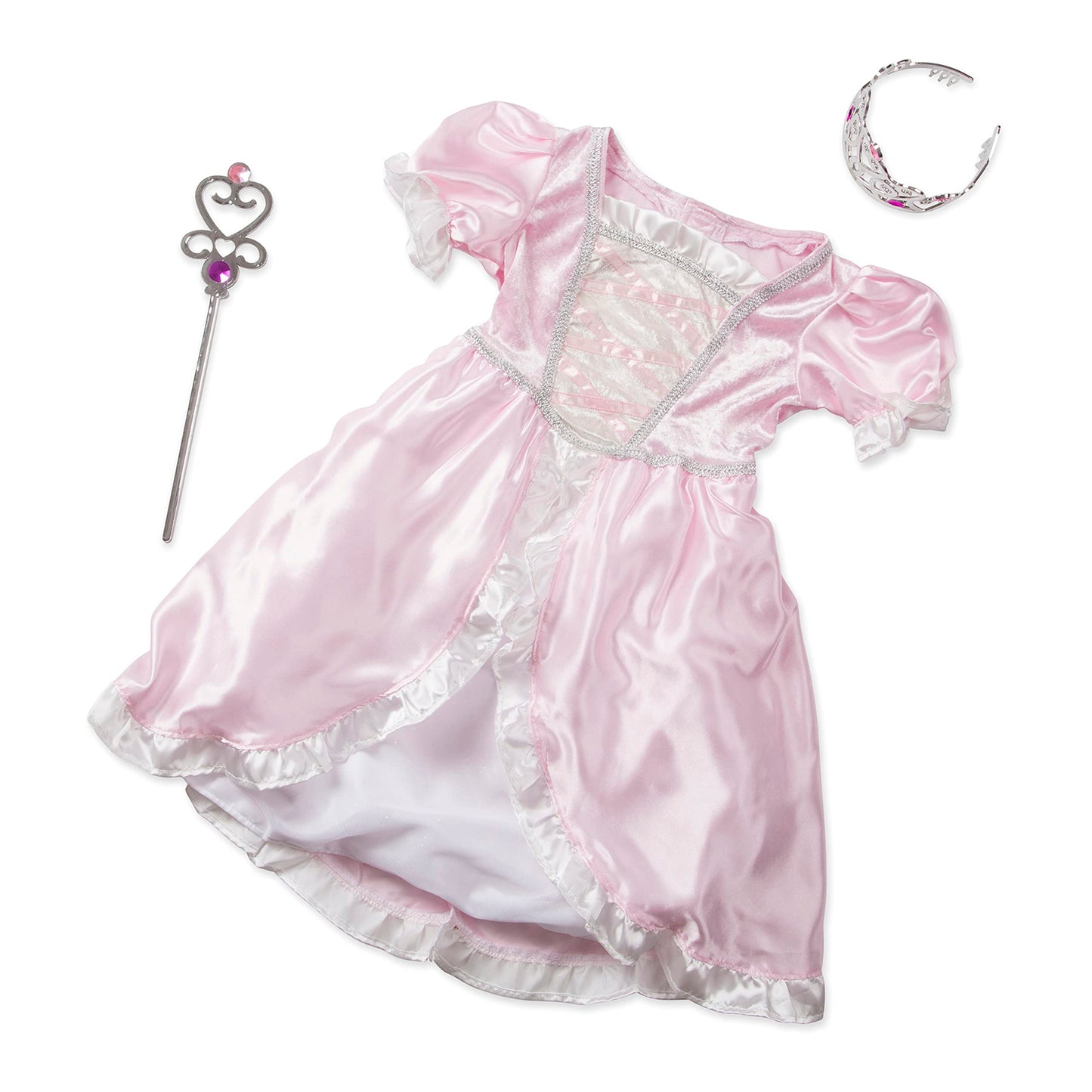 Melissa & Doug Princess Role Play Costume Set (3 Pcs)- Pink Gown, Tiara, Wand