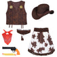 Cowgirl Costume For Girls 6Pcs Set Kids Dress Up Birthday Halloween Party Cosplay 6-7 Years