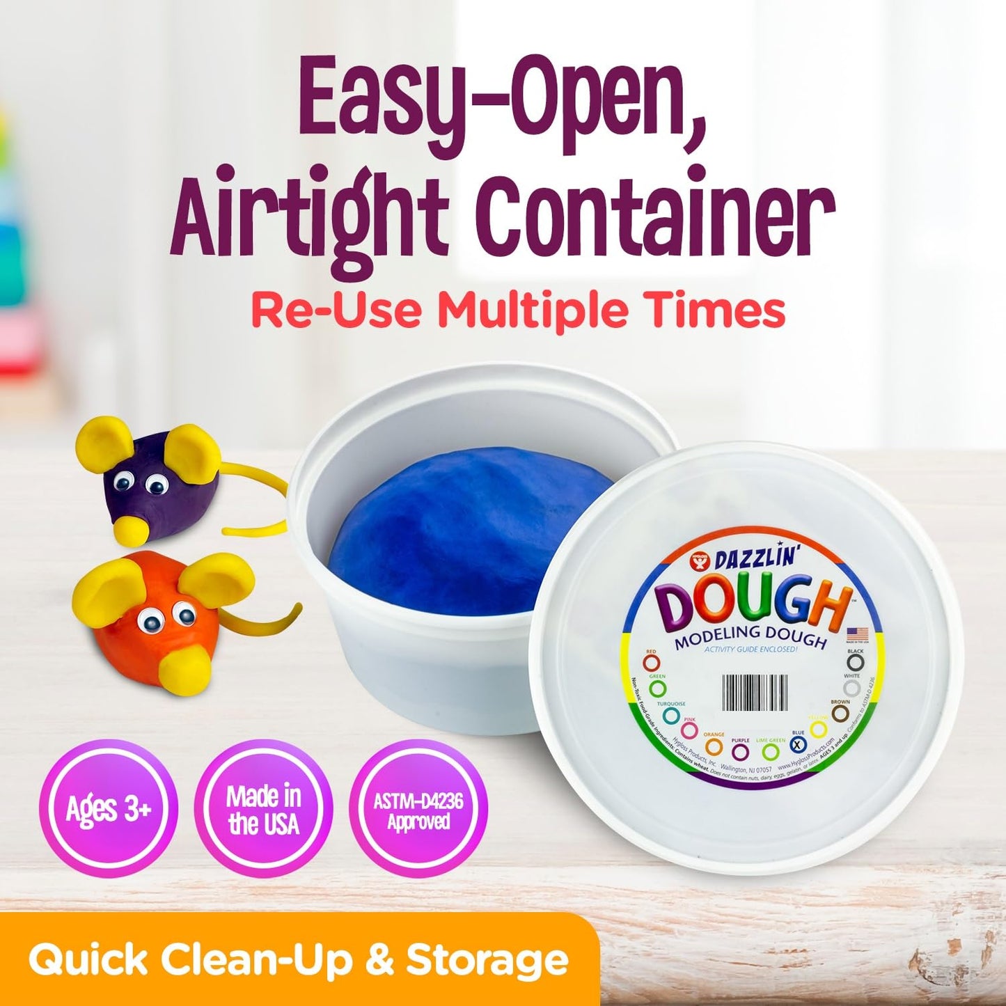 Hygloss Play Modeling Dough - Lime Green Dough Unscented - Safe & Non-Toxic for Kids Arts & Crafts - Party Favors - Classroom Su