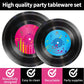 200 Pcs Vinyl Record Tableware Disposable For 1950'S Rock Music Party Supplies Back To 50S Rock Dinnerware Set Dessert Paper Plates Napkins Forks 50'S Theme Rock Party Retro Decorations Serve 50 Guest