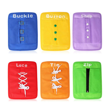 Learn To Tie Your Shoes Dressing Board Montessori Mobile Sensory Board Travel Therapist Life Skills Development Toy - Zip,Button,Snap,Buckle,Lace & Tie For Preschool Toddler 2-8 Years Old