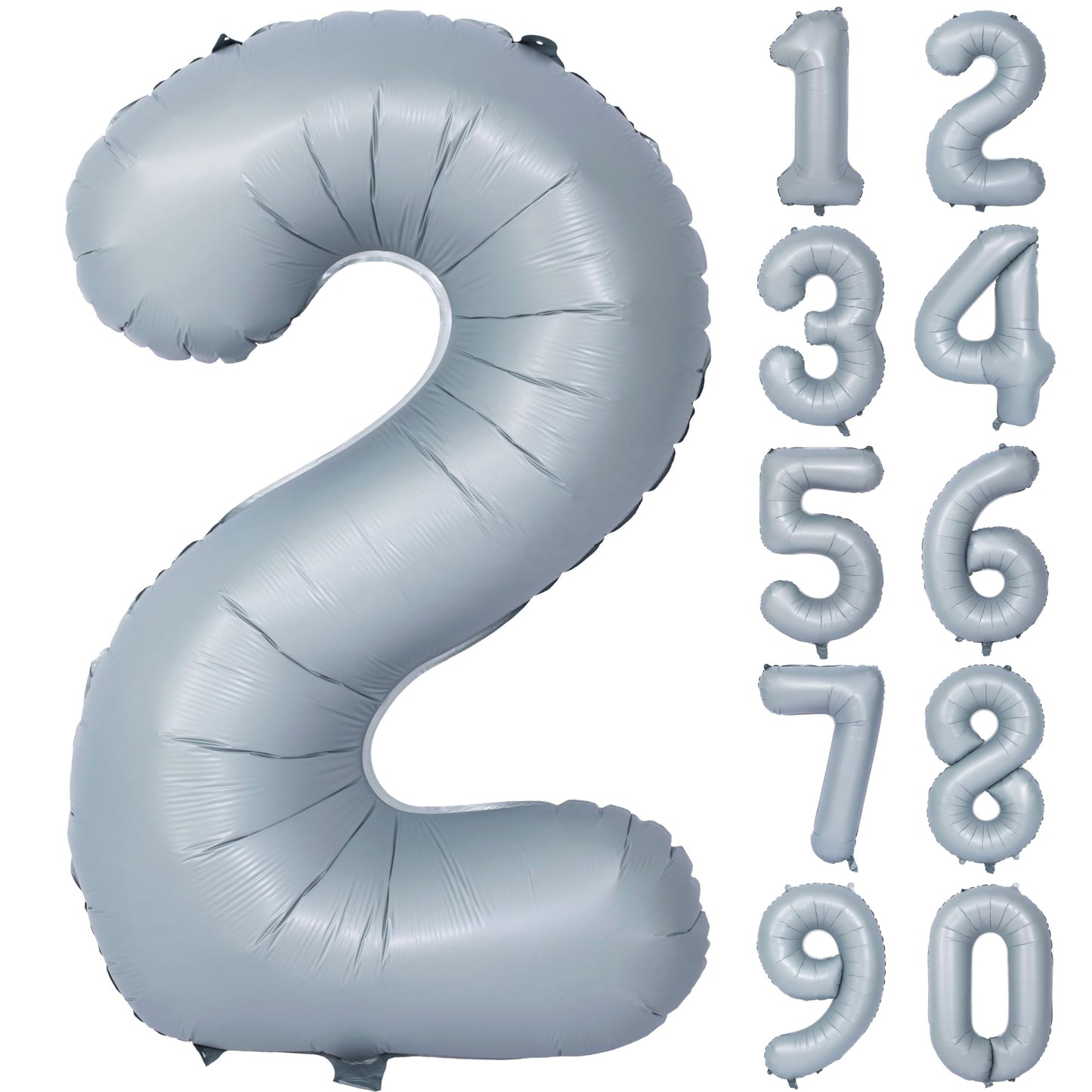 40 In Matte Gray Number Balloons Helium Foil Mylar Balloon Birthday Party Banquet Decoration 2