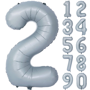 40 In Matte Gray Number Balloons Helium Foil Mylar Balloon Birthday Party Banquet Decoration 2