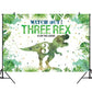 Hilioens 8  6Ft Three-Rex Birthday Backdrop For Boys Dinosaur 3Rd Birthday Green Leaf Background 3 Years Old Dinosaur Theme Part