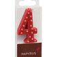 Papyrus Birthday Candle Number 4, Red Polka Dots, 1 Count, Wax