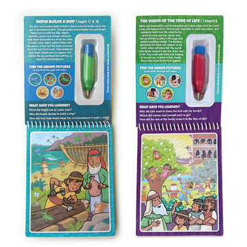 Two Pack Book Of Mormon Aqua Brush Activity Book Set, Color With Water Reusable Travel Activity By Kanga Toys